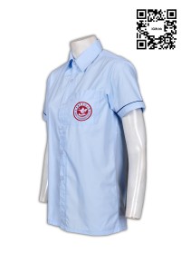 SU166 度身訂做校服恤衫 翻領恤衫設計選擇 胸袋繡花Logo恤衫 校服恤衫專門店  45度照